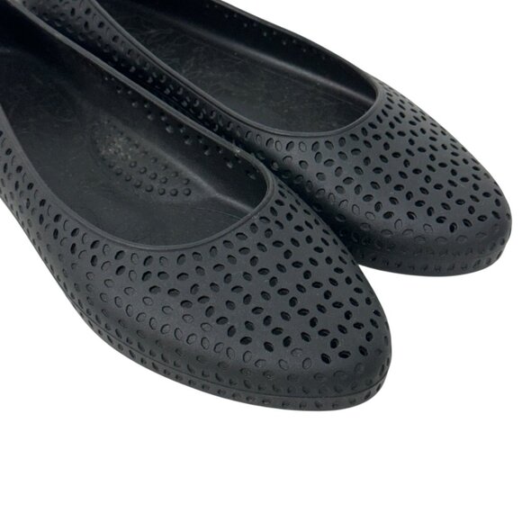 Okabashi Womens Perforated Black Slip-On Ballet Flats SZ US 9 EU 39 Waterprooft - Picture 10 of 12